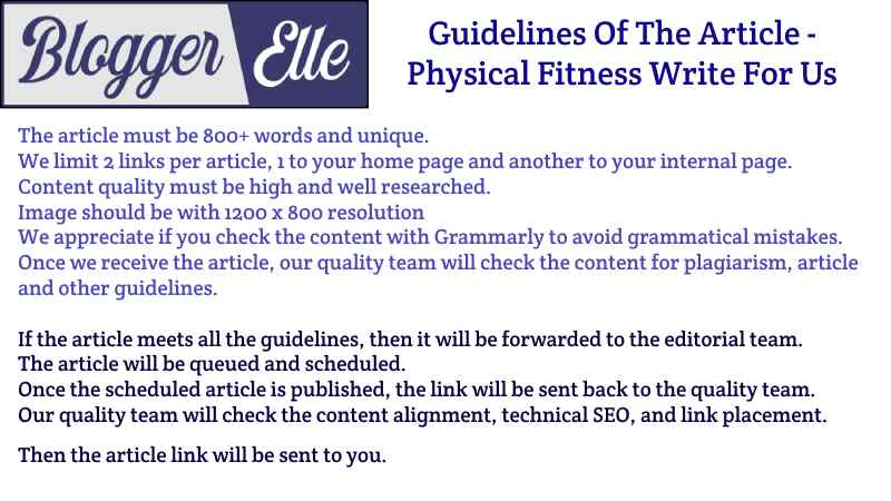 Guidelines - Physical Fitness Write For Us