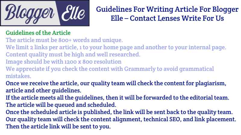 Guidelines Article For Blogger Elle – Contact Lenses Write For Us