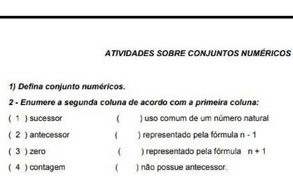 Enumere A Segunda Coluna De Acordo Com A Primeira