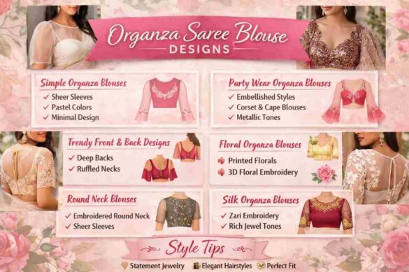 organza saree blouse designs