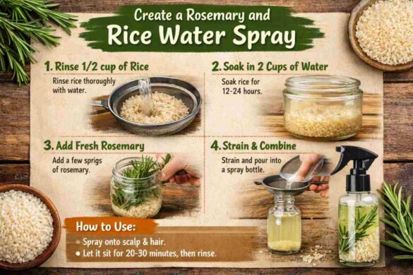 rosemary and rice water spray