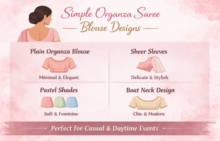 simple organza saree