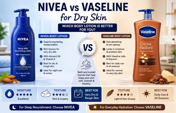 Nivea vs Vaseline for Dry Skin